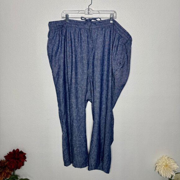 Old Navy High-Rise Wide-Leg Linen Blend Pants – Women’s 4XL Preppy Casual Summer - Picture 2 of 7